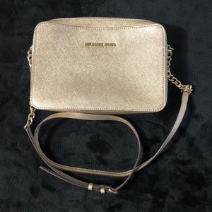 Gold Michael Kors crossbody bag